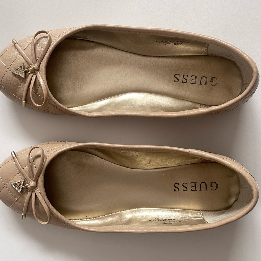 GUESS Quilted Beige Loafers with Bow - Picture 7 of 10